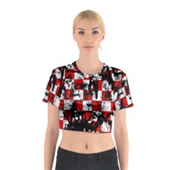 Emo Checker Graffiti Cotton Crop Top from ArtsNow.com