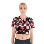 Emo Checker Graffiti Cotton Crop Top