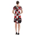 Short Sleeve V-neck Flare Dress 