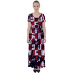 Emo Checker Graffiti High Waist Short Sleeve Maxi Dress