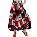 Emo Checker Graffiti Satin Palazzo Pants