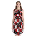 Emo Checker Graffiti Sleeveless Chiffon Dress  