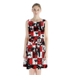 Sleeveless Waist Tie Chiffon Dress 