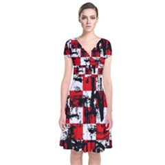 Short Sleeve Front Wrap Dress 