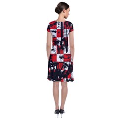 Short Sleeve Front Wrap Dress 