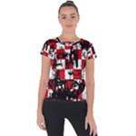Emo Checker Graffiti Short Sleeve Sports Top 