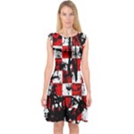 Emo Checker Graffiti Capsleeve Midi Dress