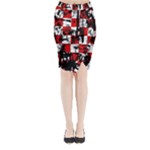 Emo Checker Graffiti Midi Wrap Pencil Skirt