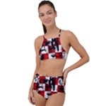 Emo Checker Graffiti High Waist Tankini Set