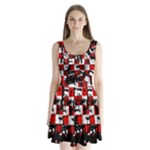 Emo Checker Graffiti Split Back Mini Dress 