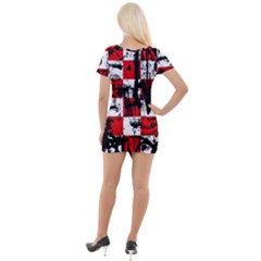 Short Sleeve Asymmetric Mini Dress 