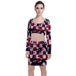 Emo Checker Graffiti Top and Skirt Sets