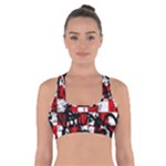 Emo Checker Graffiti Cross Back Sports Bra