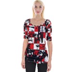 Emo Checker Graffiti Wide Neckline Tee