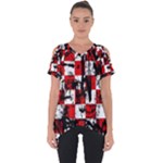 Emo Checker Graffiti Cut Out Side Drop Tee