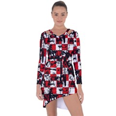 Asymmetric Cut-Out Shift Dress 