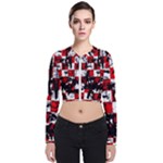 Emo Checker Graffiti Long Sleeve Zip Up Bomber Jacket
