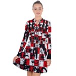 Emo Checker Graffiti Long Sleeve Panel Dress