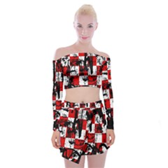 Off Shoulder Top with Mini Skirt Set 