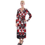 Emo Checker Graffiti Velvet Maxi Wrap Dress