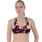 Emo Checker Graffiti Criss Cross Racerback Sports Bra