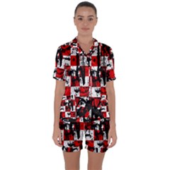 Satin Short Sleeve Pajamas Set 