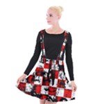 Emo Checker Graffiti Suspender Skater Skirt