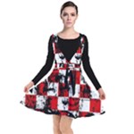 Emo Checker Graffiti Plunge Pinafore Dress