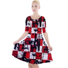 Quarter Sleeve A-Line Dress 