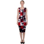 Emo Checker Graffiti Sleeveless Pencil Dress