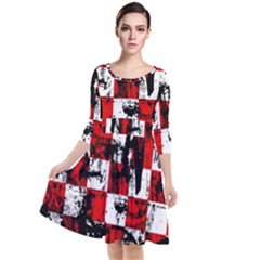 Quarter Sleeve Waist Band Dress 
