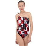 Emo Checker Graffiti Classic One Shoulder Swimsuit