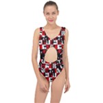 Emo Checker Graffiti Center Cut Out Swimsuit