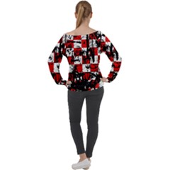 Off Shoulder Long Sleeve Velour Top 