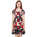 Emo Checker Graffiti Inside Out Cap Sleeve Dress