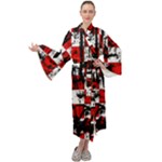 Emo Checker Graffiti Maxi Velour Kimono