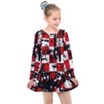 Emo Checker Graffiti Kids  Long Sleeve Dress