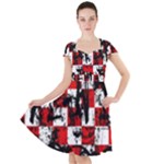 Emo Checker Graffiti Cap Sleeve Midi Dress