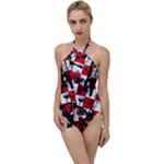 Emo Checker Graffiti Go with the Flow One Piece Swimsuit
