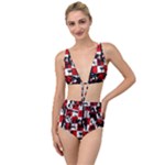 Emo Checker Graffiti Tied Up Two Piece Swimsuit