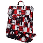Emo Checker Graffiti Flap Top Backpack