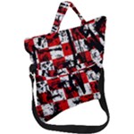 Emo Checker Graffiti Fold Over Handle Tote Bag