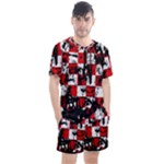Emo Checker Graffiti Men s Mesh Tee and Shorts Set
