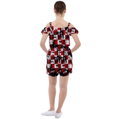 Ruffle Cut Out Chiffon Playsuit 