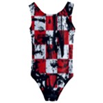Emo Checker Graffiti Kids  Cut-Out Back One Piece Swimsuit