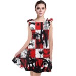 Emo Checker Graffiti Tie Up Tunic Dress