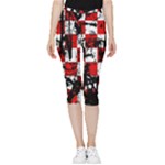 Emo Checker Graffiti Inside Out Lightweight Velour Capri Leggings 