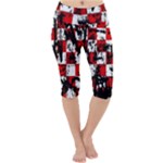 Emo Checker Graffiti Lightweight Velour Cropped Yoga Leggings