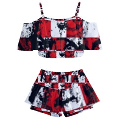 Kids  Off Shoulder Skirt Bikini 