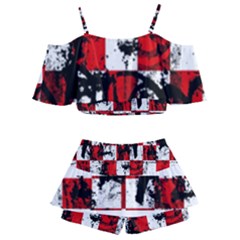 Kids  Off Shoulder Skirt Bikini 